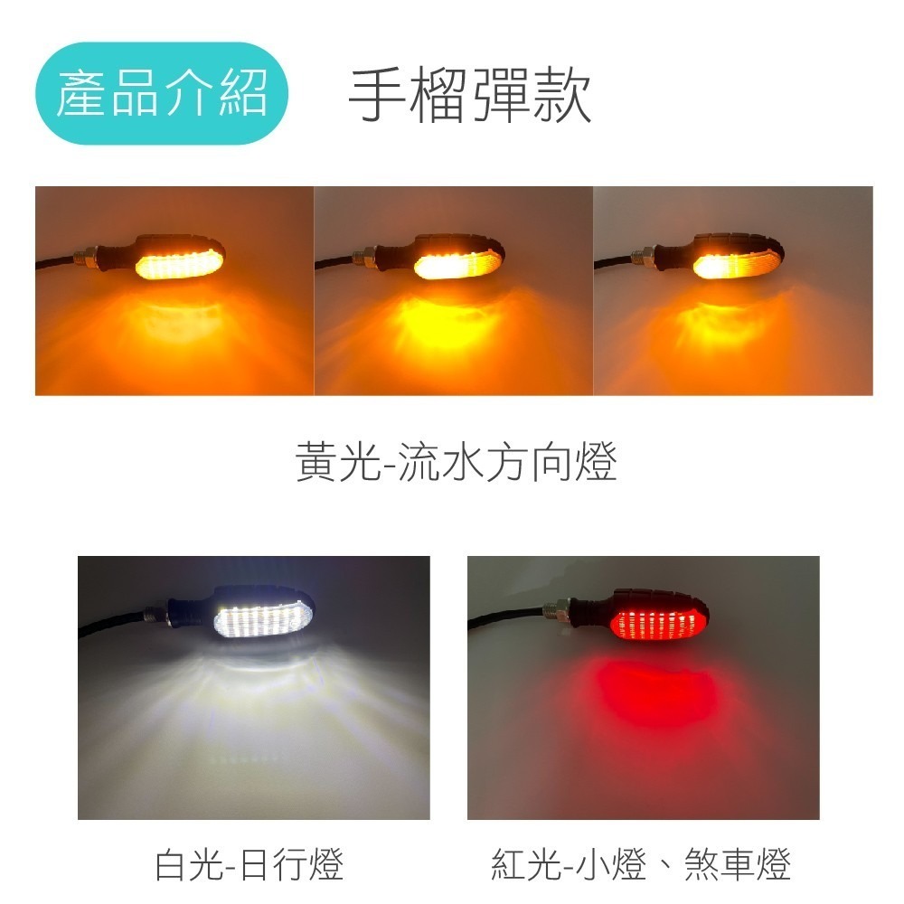 SLO【手榴彈流光方向燈】日行燈 方向燈 剎車燈 流水 LED 整合 檔車 仿賽 重機 通用 雷霆 DRG FORCE-細節圖2