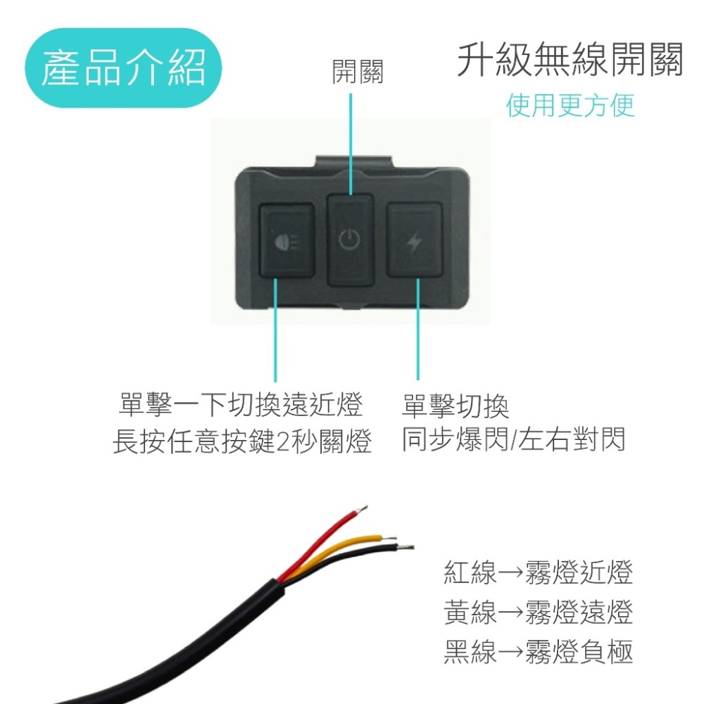 SLO【遙控霧燈開關線組】無線 防水 霧燈 線組 改裝 爆閃 遠近燈 通用 雙燈 雙線 繼電器 保險絲 開關 一對二-細節圖4