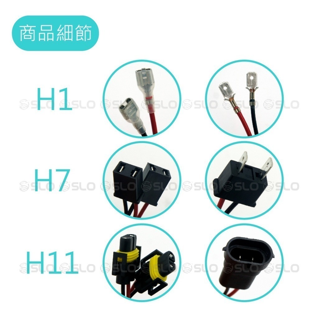 SLO【HID/LED 強化線組】霧燈線組 汽車用 H1 H7 H11 強化線組 H4陶瓷線組 H4強化線組-細節圖5