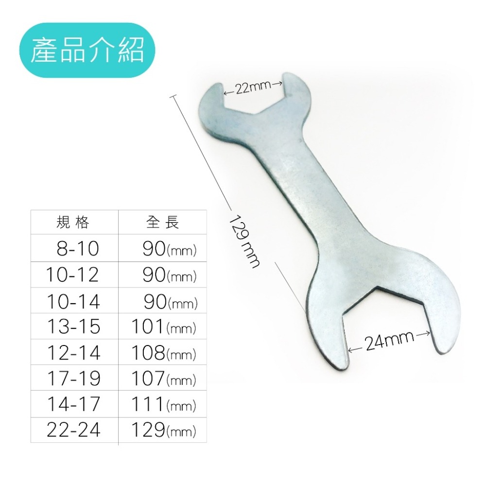 【簡易開口板手】雙頭 沖壓開口扳手 板手 小扳手 扁扳手 雙頭扳手 輕便扳手 薄型扳手 扳手雙開口-細節圖3