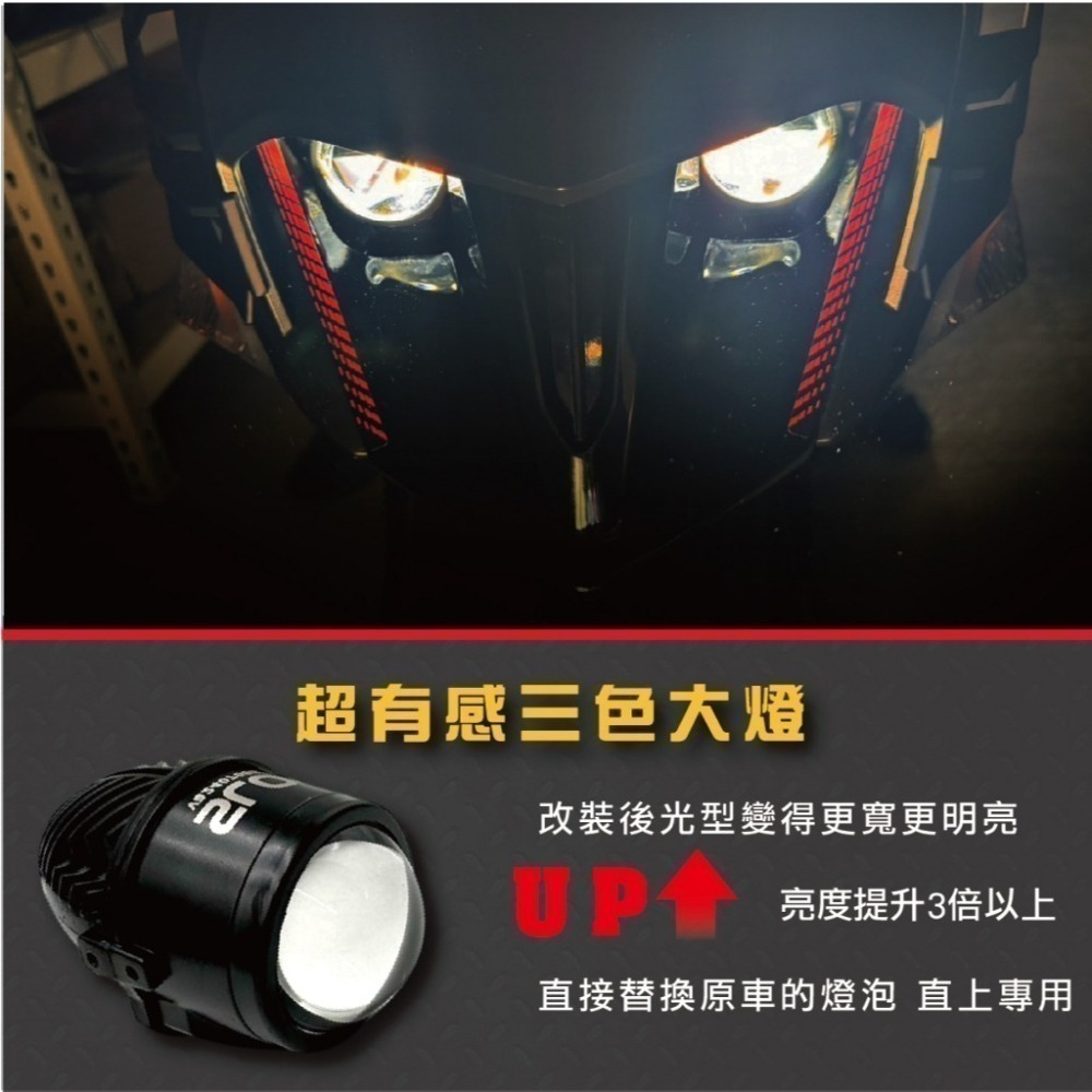 【JET SL+ 大燈總成】三色 白光 LED 三陽 SYM 魚眼 大燈套件 大燈升級 直上專用 免全時-細節圖3