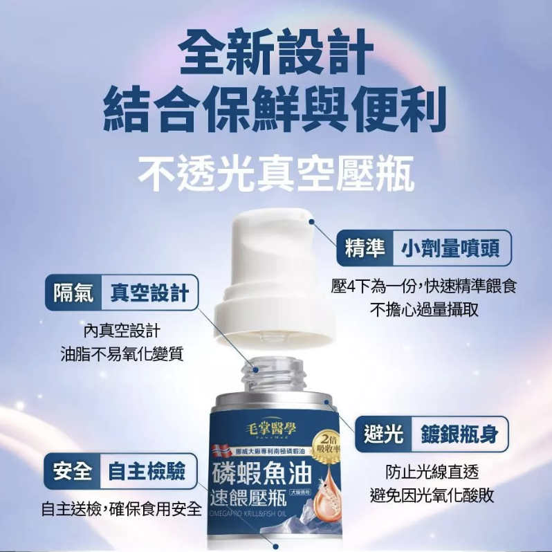 [ZERO] 毛掌醫學 PawsMed 磷蝦魚油 速餵壓瓶 16ml【🐶犬🐱貓用】寵物魚油 皮毛保健-細節圖4