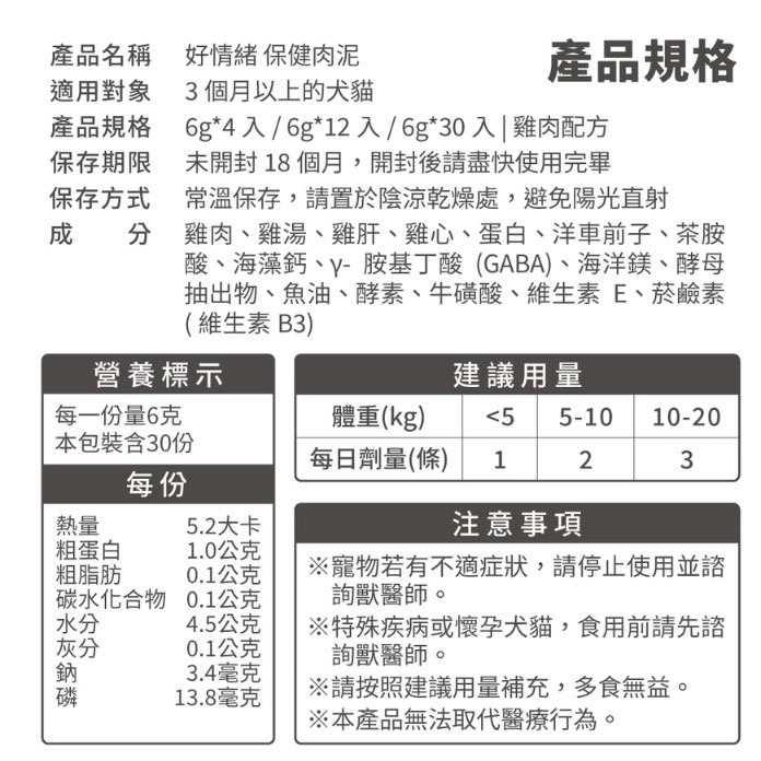 [ZERO] 毛掌醫學 好情緒 保健肉泥 6g x30條【🐶犬🐱貓用】貓零食 狗零食 舒緩外出壓力 維護睡眠品質-細節圖10