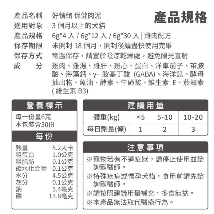 [ZERO] 毛掌醫學 好情緒 保健肉泥 6g x30條【🐶犬🐱貓用】貓零食 狗零食 舒緩外出壓力 維護睡眠品質-細節圖10