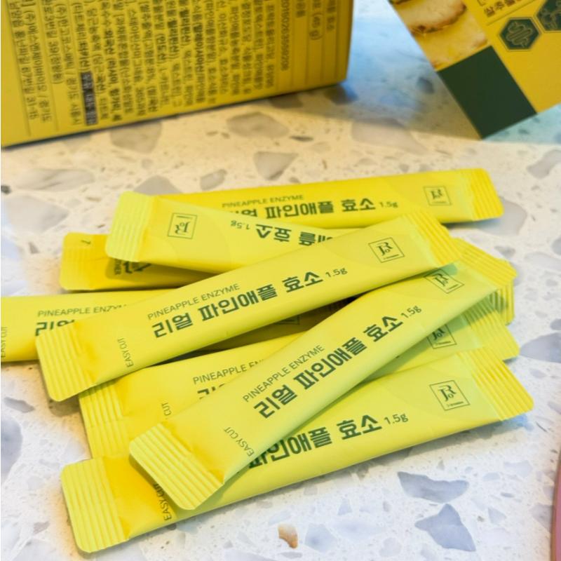 🍎現貨🍎🇰🇷 韓國製造 J-IROMISE速攻代謝EX 小黃盒極纖6X鳳梨輕酵素 1.5g x 30入組-細節圖2