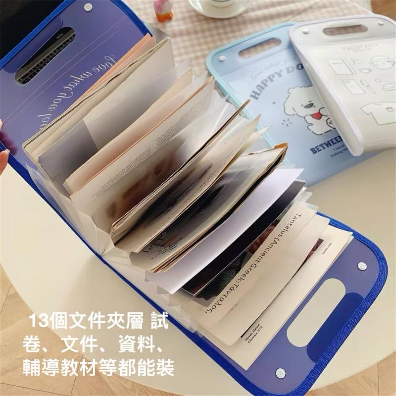 🍎現貨🍎 學生收納好物！TacoTaco小狗帕恰直式提著走13層大容量風琴包-細節圖2
