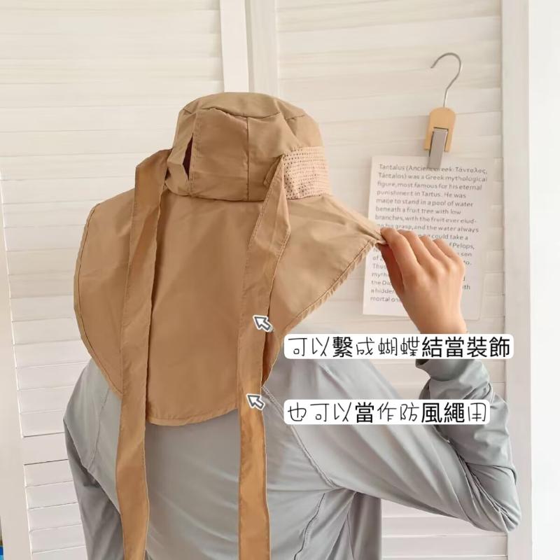 🍎現貨🍎 日單！夏季遮陽透氣戶外大簷遮臉護頸防曬帽 🔆-細節圖8