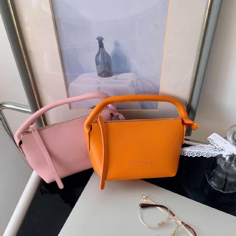 🍎現貨🍎伊莉莎白雅頓純色迷你時尚手提包收納化妝包（櫻花粉）-細節圖2