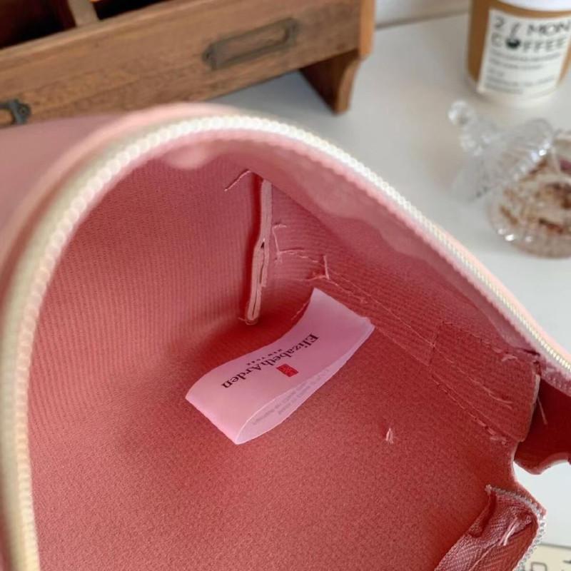 🍎現貨🍎伊莉莎白雅頓純色迷你時尚手提包收納化妝包（櫻花粉）-細節圖6
