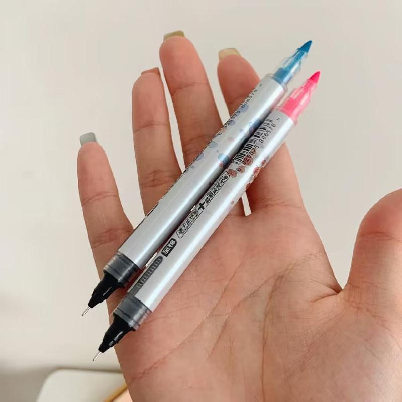 🍎現貨🍎 滾珠螢光雙頭複合直液筆0.5mm（2盒共24支）-細節圖3