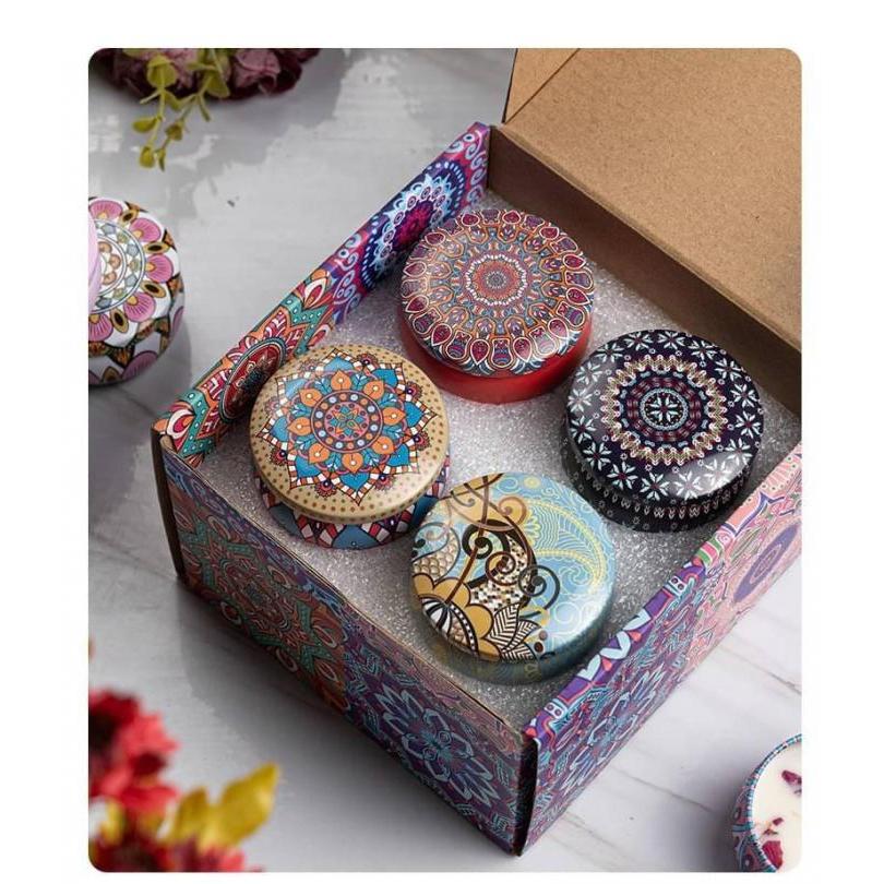 🍎現貨🍎波希米亞風大豆香氛蠟燭套裝（4入）-細節圖6