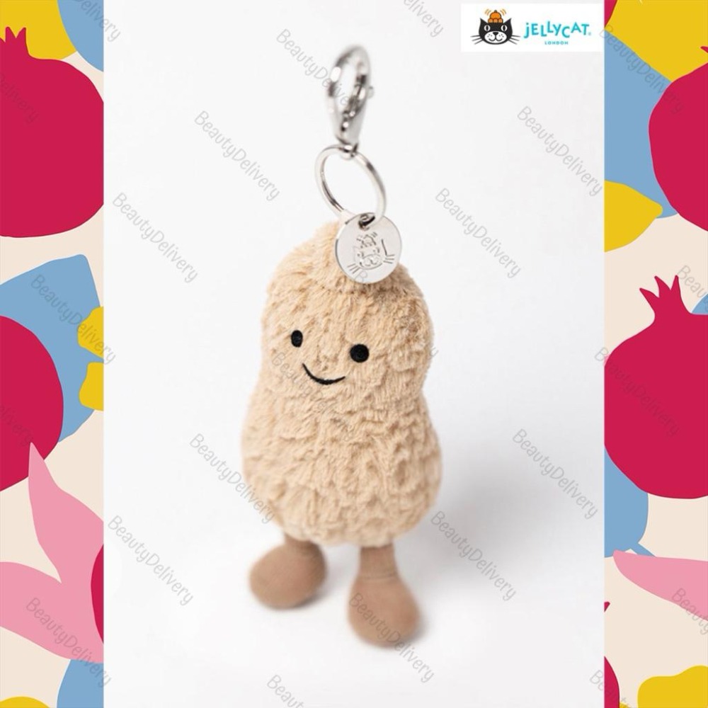美國代購—臺灣現貨／jellycat花生吊飾Amuseables peanut bag charm／好事花生超萌可愛幸運-細節圖2