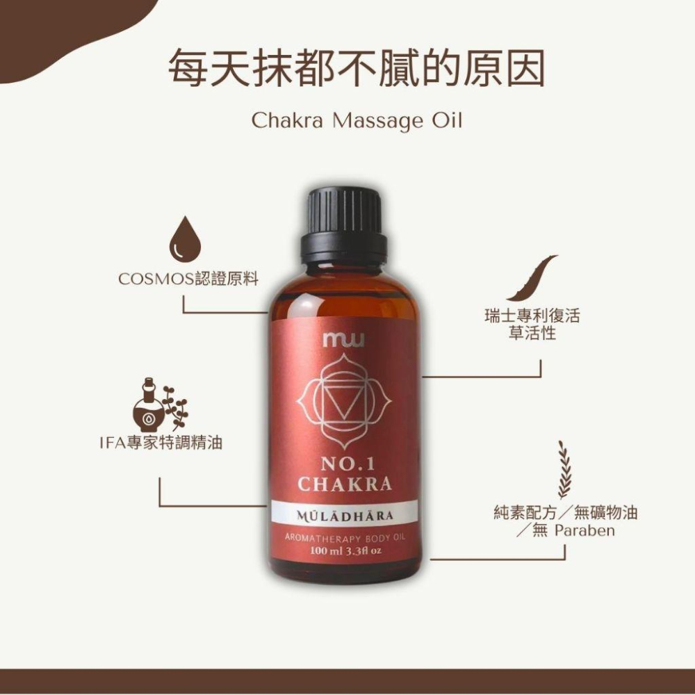 MW精油工坊｜七脈輪身體按摩油 100mL｜Chakra Oil｜能量按摩油｜純植物複方精油｜居家SPA按摩-細節圖2