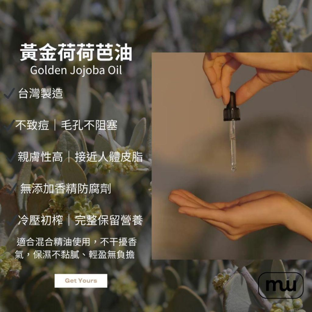 【MW精油工坊】黃金荷荷芭油 Jojoba Oil 250ml｜冷壓初榨植物油｜不致痘｜保濕按摩卸妝｜手工皂DIY｜臉部-細節圖2