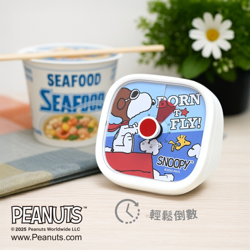 現貨 史努比計時器 飛行 PEANUTS Snoopy 可愛角色可視化鐘面 旋轉啟動調節開關 悅耳響鈴 無聲倒數計時-細節圖2
