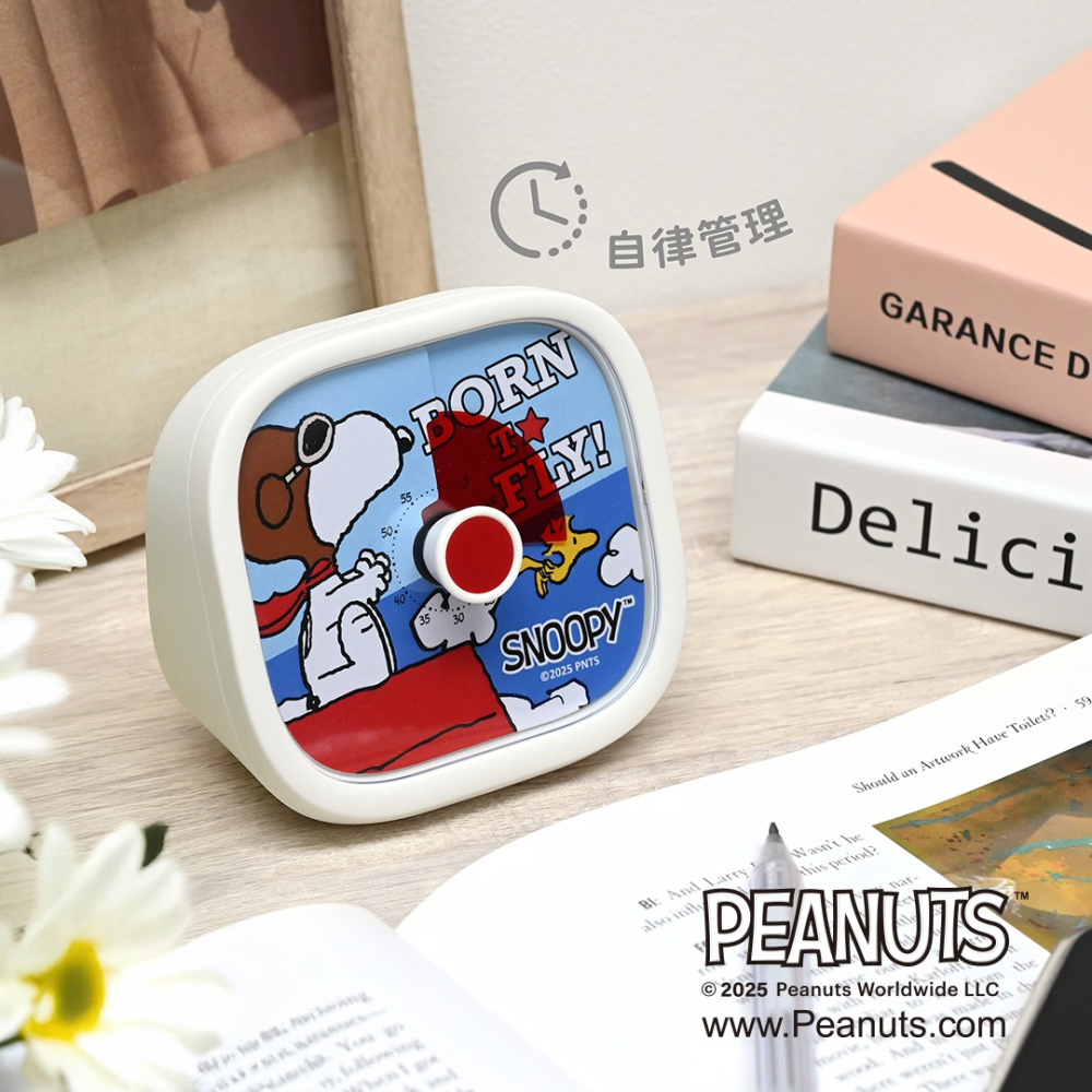 現貨 史努比計時器 飛行 PEANUTS Snoopy 可愛角色可視化鐘面 旋轉啟動調節開關 悅耳響鈴 無聲倒數計時-細節圖3