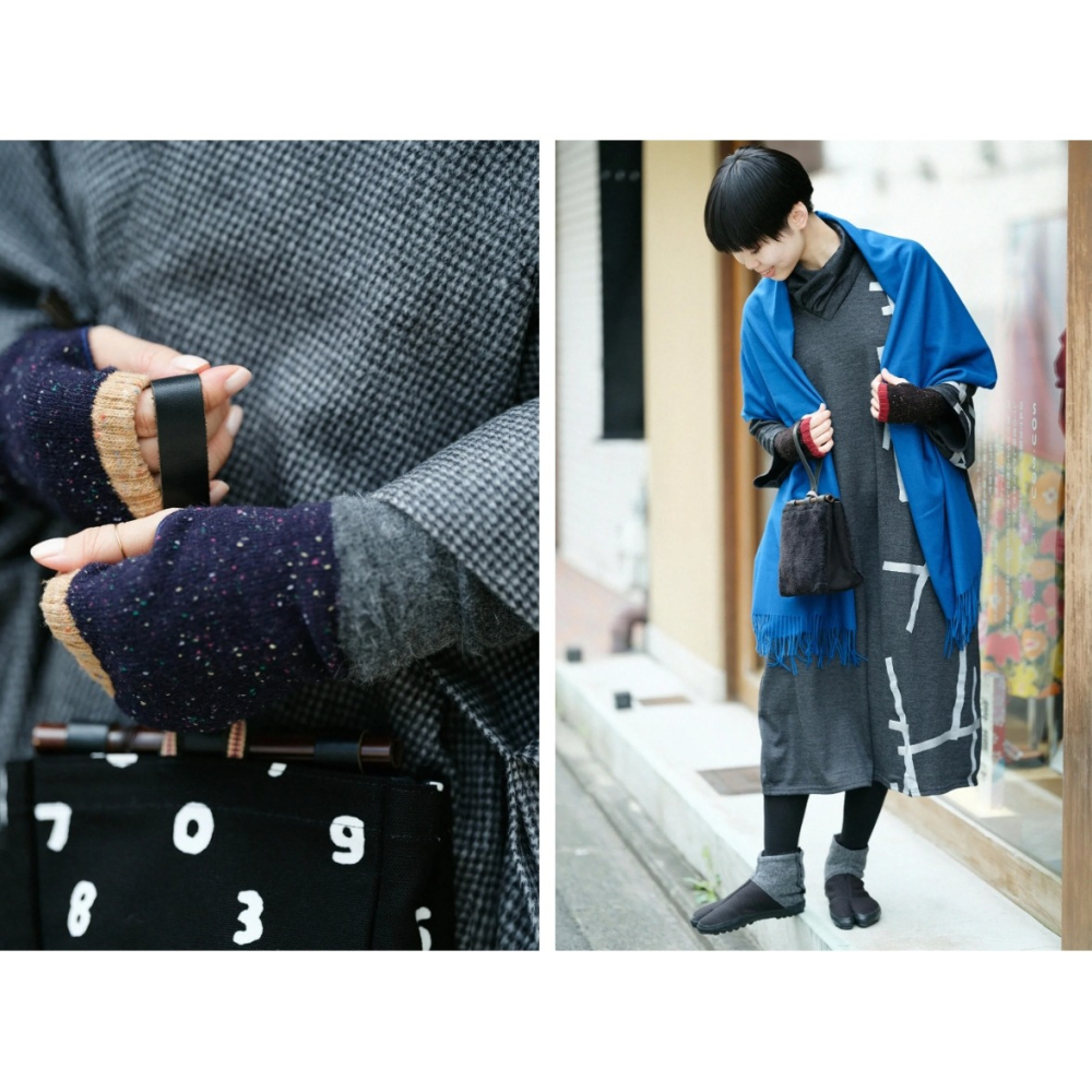 現貨 SOU SOU sousou 袖套 兔毛混紡 日本製 柔軟滑順的肌膚觸感 附有SOUSOU LOGO刺繡 日本直送-細節圖4