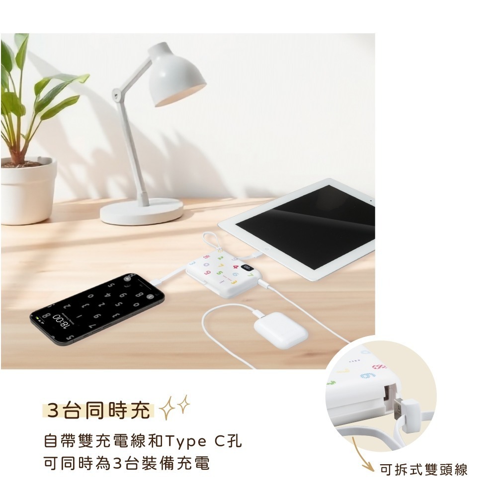 現貨 SOU SOU sousou 10000mAh 37Wh 自帶雙線四輸出快充行動電源 台灣製造 僅186g-細節圖5