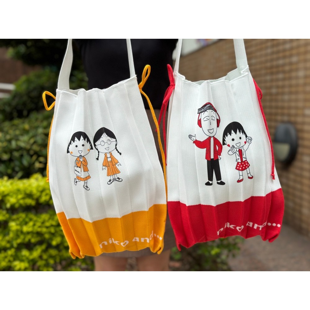 現貨 niko and … 櫻桃小丸子 聯名 雙色百褶包 百褶包 側背包 7-11 711 已拆封確認款式 可接受再下單-細節圖2