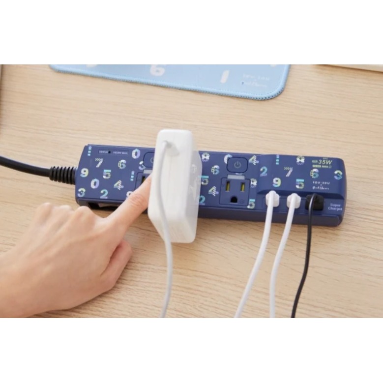 現貨 SOU SOU sousou 延長線 1.8米 四開三插三孔 按壓式獨立開關 支援PD35W/QC18W 7-11-細節圖3