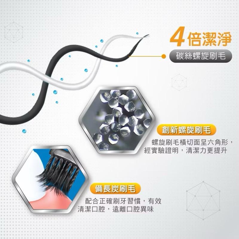 好來牙刷 0.01mm軟毛 炭絲旋潔牙刷3入 拋光黑旋風-細節圖3