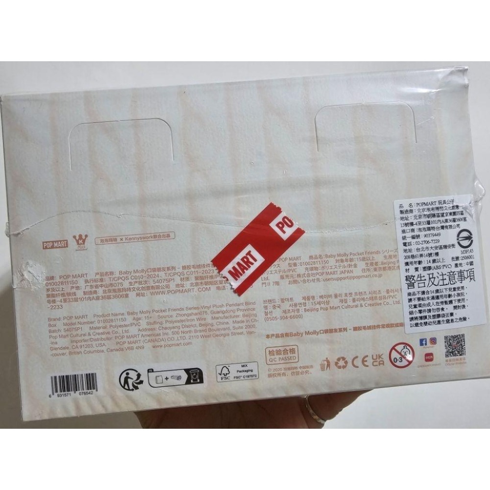 POPMART 泡泡瑪特 Baby Molly 口袋朋友系列 貓咪 搪膠毛絨掛件 一中盒確認款 無隱藏-細節圖3
