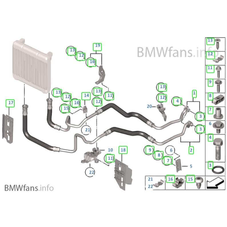 BMW F01 F02 F06 F07 F10 F12 F13 機油冷卻器油管 17227636880-細節圖3