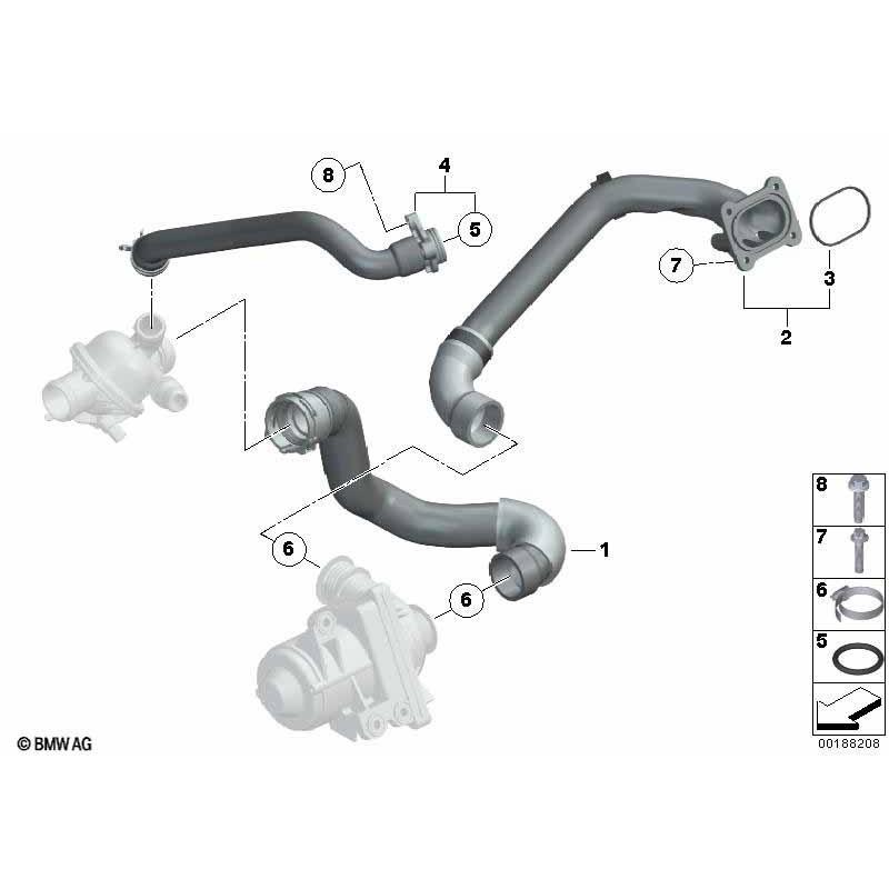 BMW F01 F02 F06 F07 F10 F11 N54 N55 熱水管-節溫器接出 11537580969-細節圖3