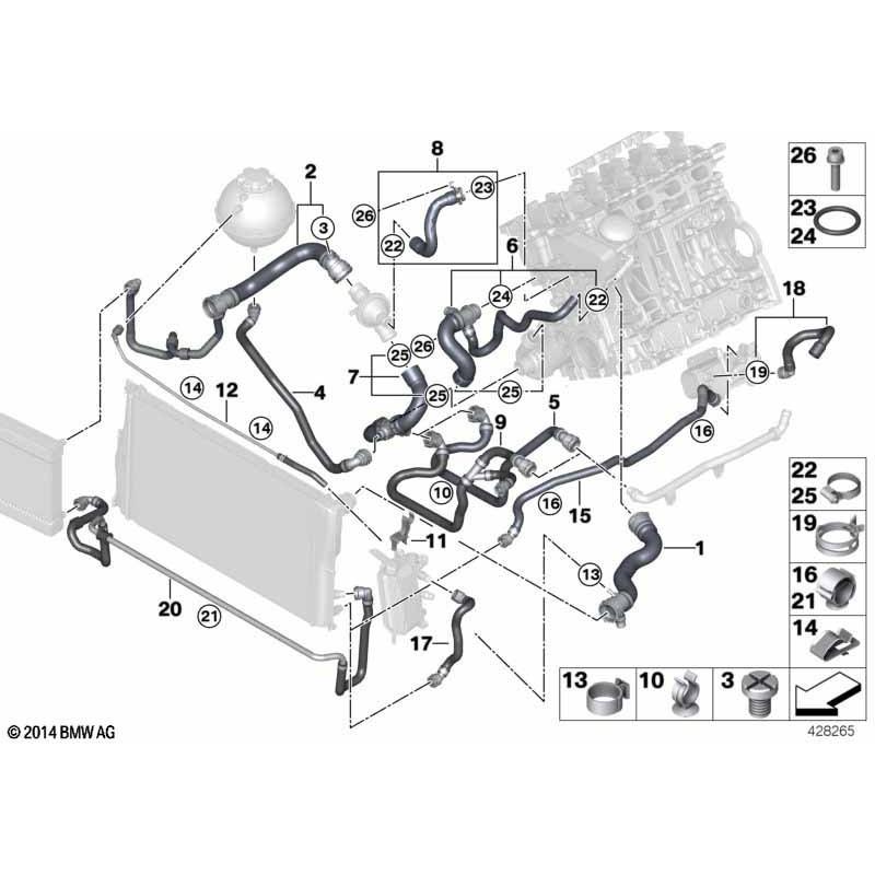 BMW F07 F10 F11 F20 F25 F30 F36 熱水管-節溫器接出(圖8) 11537603514-細節圖3