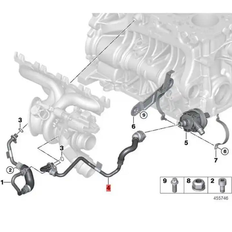 BMW F20 F22 F30 F31 F34 F36 G01 G11 G20 G30渦輪鐵水管 11537643226-細節圖4