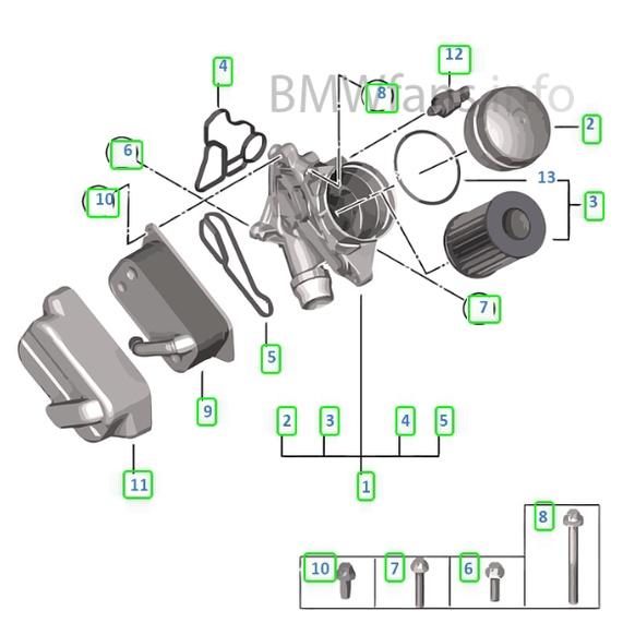 BMW N20 N51 N52 N53 N54 N55 S55機油芯座墊片11428637820 11428637821-細節圖3