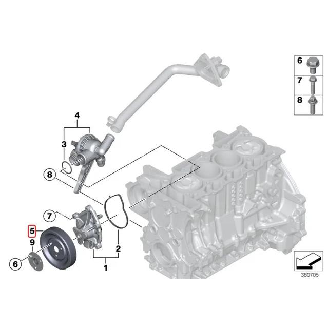 BMW&MINI F20 F21 F30 F31 水幫浦 皮帶盤11517619020/11517648827-細節圖6