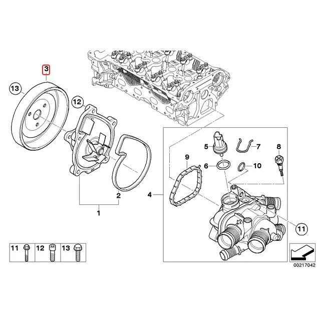 BMW&MINI F20 F21 F30 F31 水幫浦 皮帶盤11517619020/11517648827-細節圖7
