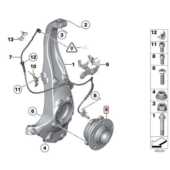 BMW F01 F02 F04 F06 F07 F10 F11 F12 F13前輪軸承連座31206850158-細節圖3