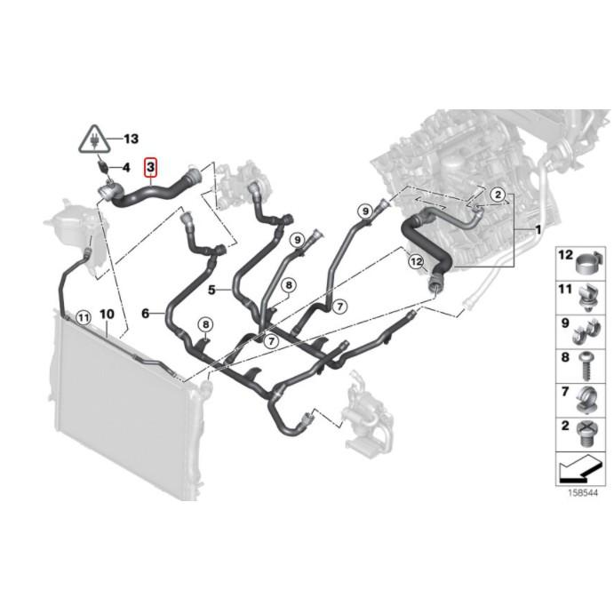 BMW E82 E84 E88 E90 E91 E92 E93 N46 N46N引擎 水箱下水管17127531769-細節圖5