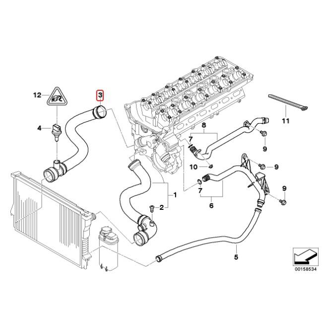 BMW E46 M52 M54 M56 引擎水箱下水管11531436408-細節圖4