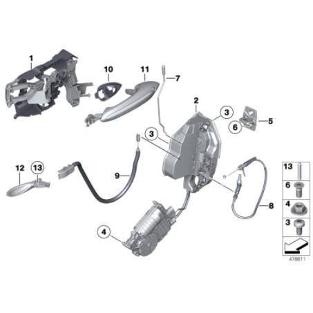 BMW F01 F02 F04 F10 F11 中控鎖馬達含六角鎖 頂配專用 電動吸門-細節圖2