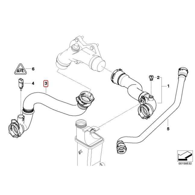 BMW E83 M54 引擎 水箱下水管17123413819-細節圖5