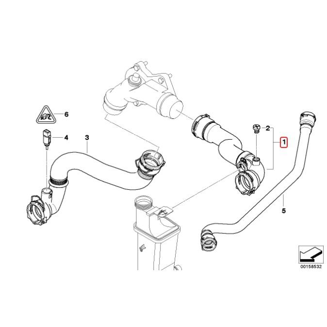 BMW E83 M54 引擎 水箱上水管11533400207-細節圖6