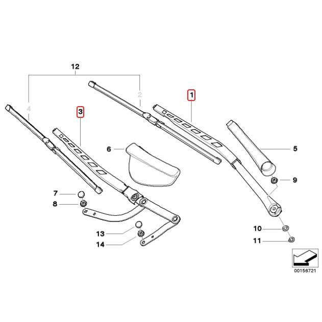 BMW E60 E61 E63 E64 雨刷桿 雨刷臂 前左61617198597 前右61617185366-細節圖5