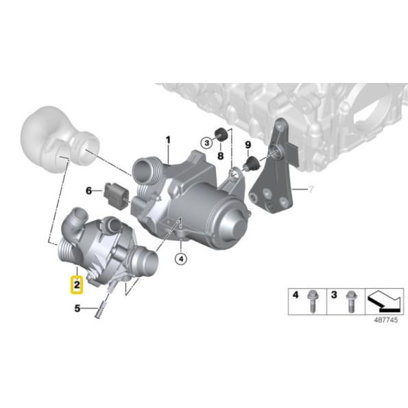 BMW E60 E63 E65 E81 E83 E84 E89 E90 節溫器11537549476-細節圖3