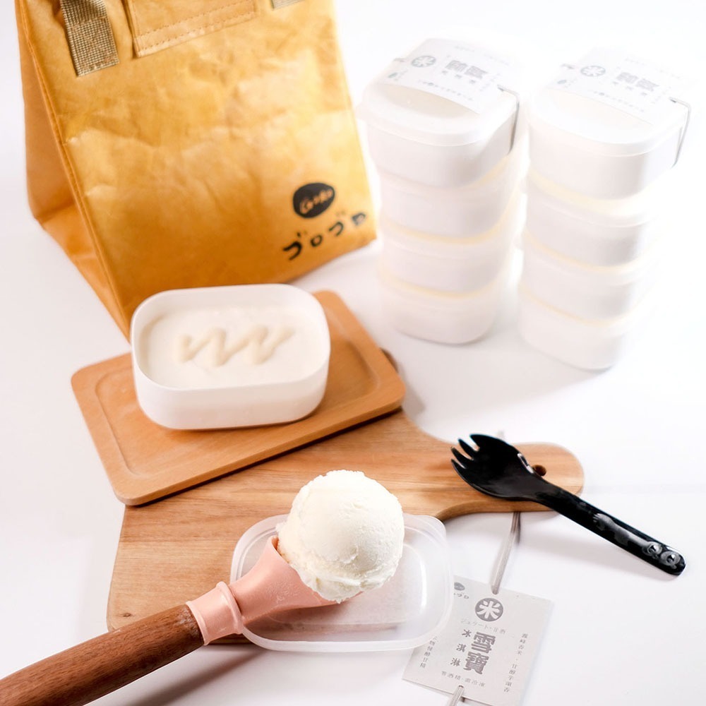 冰淇淋6入+文青牛皮保冷袋組合(提帶款-牛皮or橄綠隨機)-1個