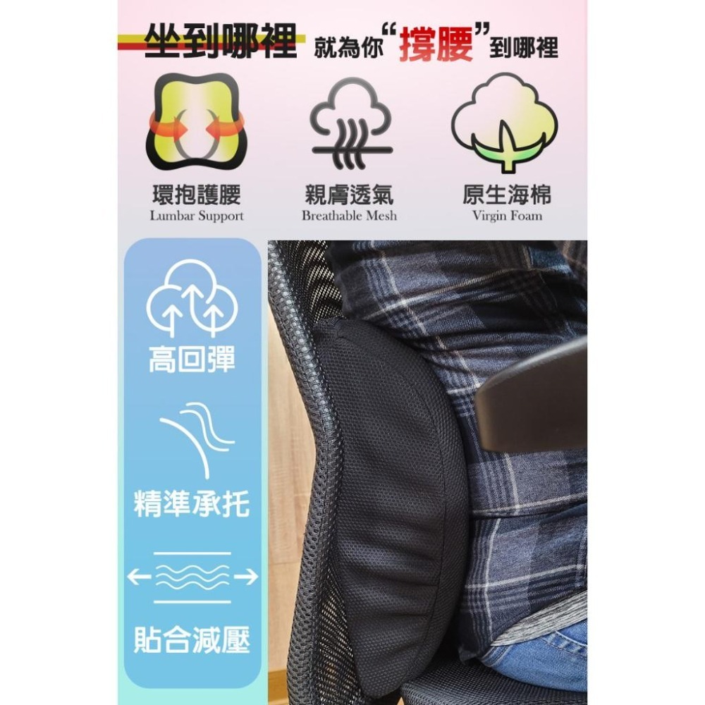 G+居家 台灣製造 人體工學腰靠枕(腰部支撐靠墊/椅背靠墊/支撐墊/護腰靠墊)-細節圖4