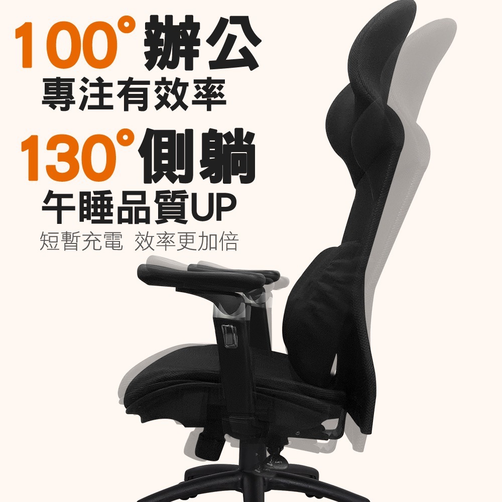 免組裝台灣製霸氣人體工學透氣椅5D軟扶手-雙層網布坐墊(電腦椅,電競椅,網布椅,網布坐墊,主管椅-細節圖6