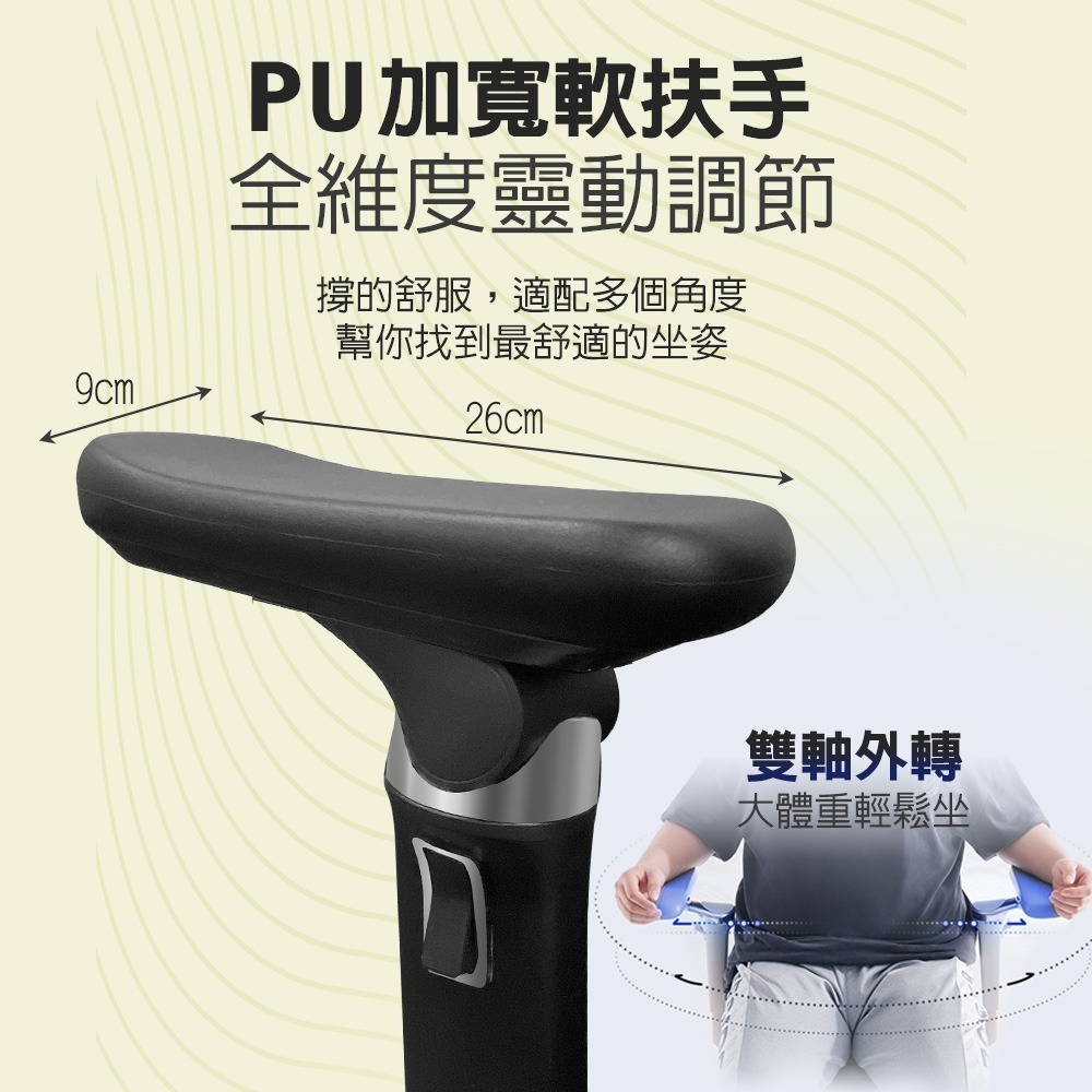 免組裝台灣製人體工學透氣椅5D軟扶手-獨立筒坐墊(電腦椅,電競椅,網布椅,網布坐墊,辦公椅,主管椅)-細節圖2