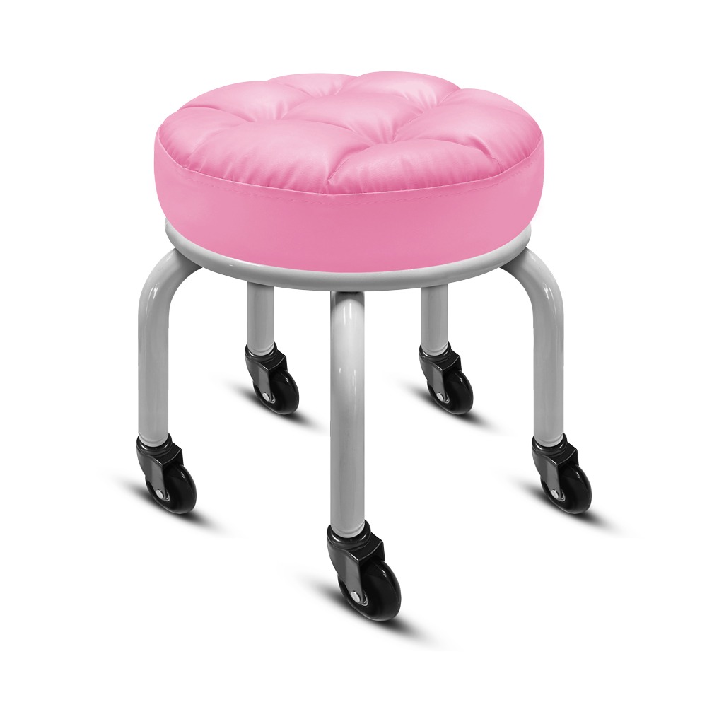 G+居家 動感滑輪萬用椅-白管(2.5吋透明白輪)(鋼製家事椅,厚坐墊舒適椅,舒適家事椅,美甲專用矮椅,多功能工作椅)-規格圖8