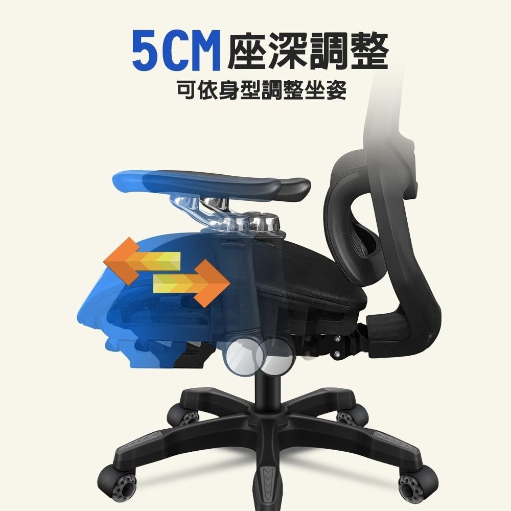 G+居家 人體工學8D萬向軟扶手電腦椅-黑色(2吋炫風水晶黑(有飾蓋)) 辦公椅/主管椅/書桌椅/網布椅/透氣椅-細節圖6