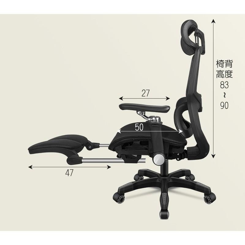 G+居家 人體工學8D萬向軟扶手電腦椅-黑色(2吋炫風水晶黑(有飾蓋)) 辦公椅/主管椅/書桌椅/網布椅/透氣椅-細節圖9