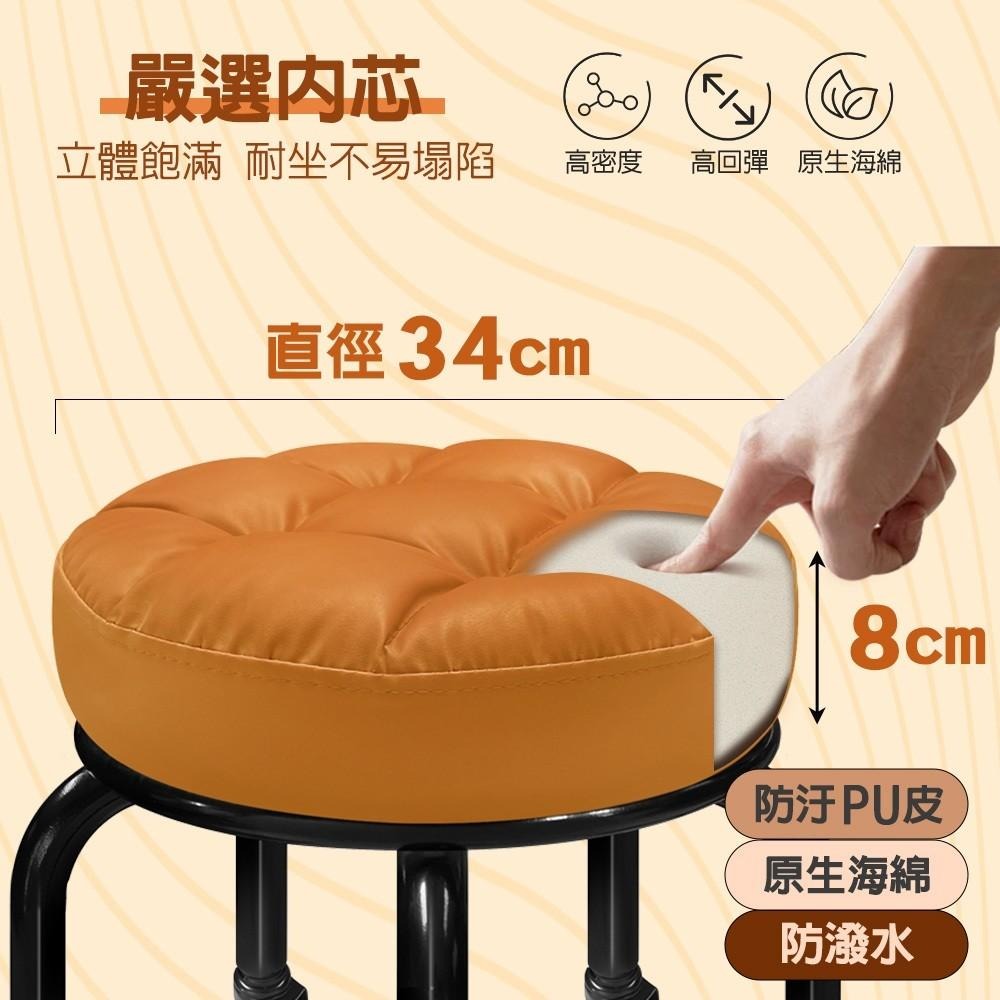 G+居家 動感滑輪萬用椅-黑管(2.5吋透明黑輪)(鋼製家事椅,厚坐墊舒適椅,舒適家事椅,美甲專用矮椅,多功能工作椅)-細節圖3