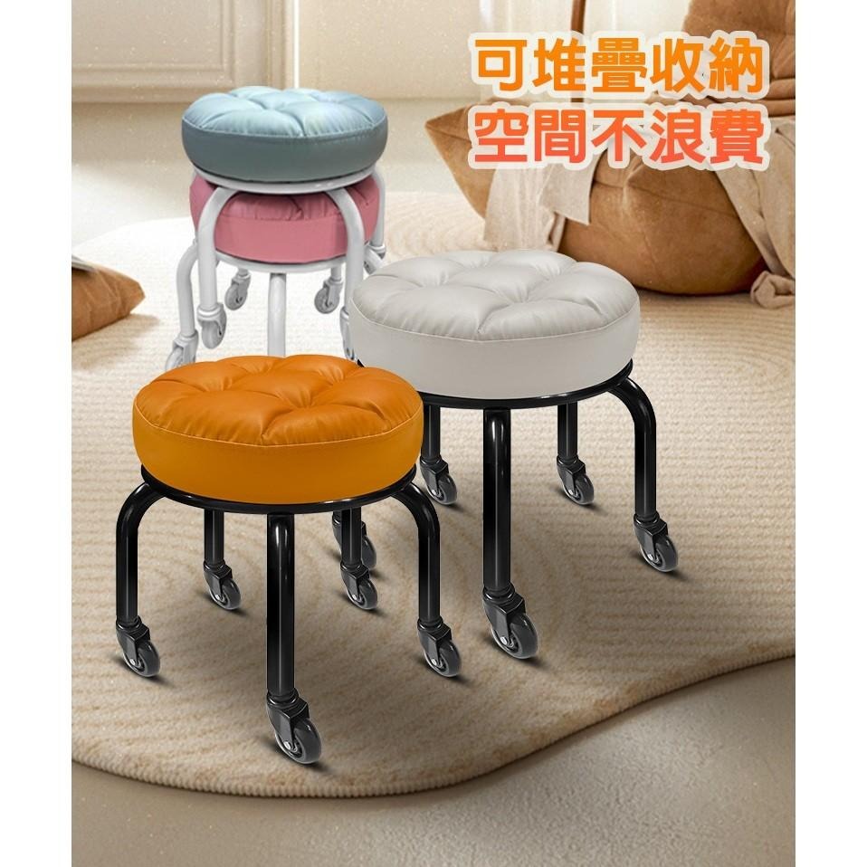 G+居家 動感滑輪萬用椅-黑管(2.5吋透明黑輪)(鋼製家事椅,厚坐墊舒適椅,舒適家事椅,美甲專用矮椅,多功能工作椅)-細節圖7